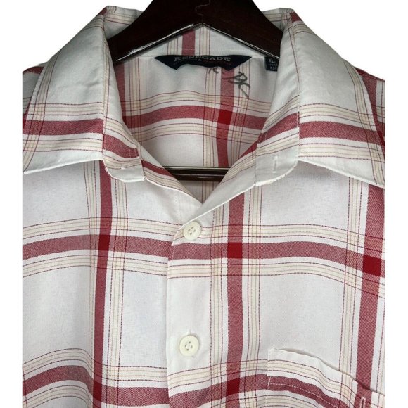 Renegade Outerwear & Sportswear Shirt (L) Men's Burgundy Plaid Button - Picture 3 of 5